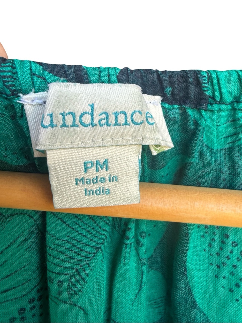 Sundance Floral Cotton Jumpsuit Petite Medium PM Blue Green Blue Pockets Boho - Picture 9 of 12
